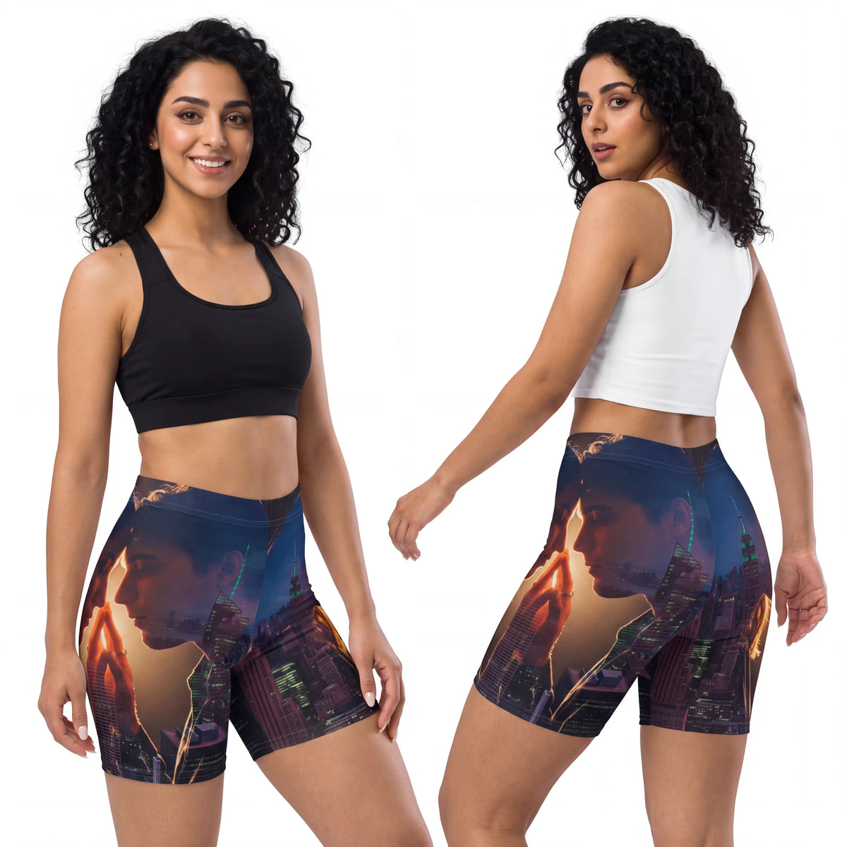 City Lights Lovers Women's Biker Shorts