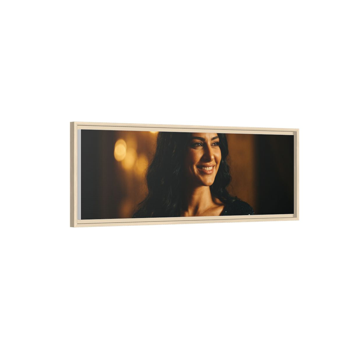 Framed Canvas Art - Golden Glamour — Natural / 1.25"