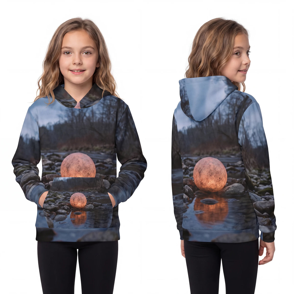 Children's Glowing River Stone Hoodie
