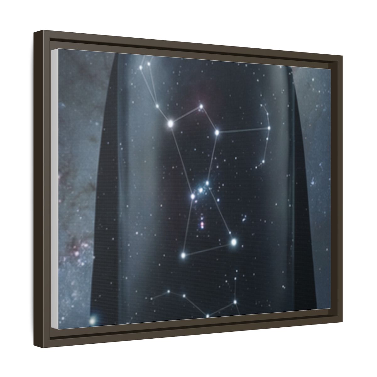 Framed Matte Canvas - Cosmic Sentinel — Espresso / 1.25" (10×8, 12×9, 14×11, 16×12, 20×10, 18×12, 20×16, 24×16, 24×18, 36×12, 24×20, 32×16, 30×20, 30×24, 32×24, 48×16, 36×24, 48×24, 40×30, 60×20, 48×32, 60×30 & 60×40)