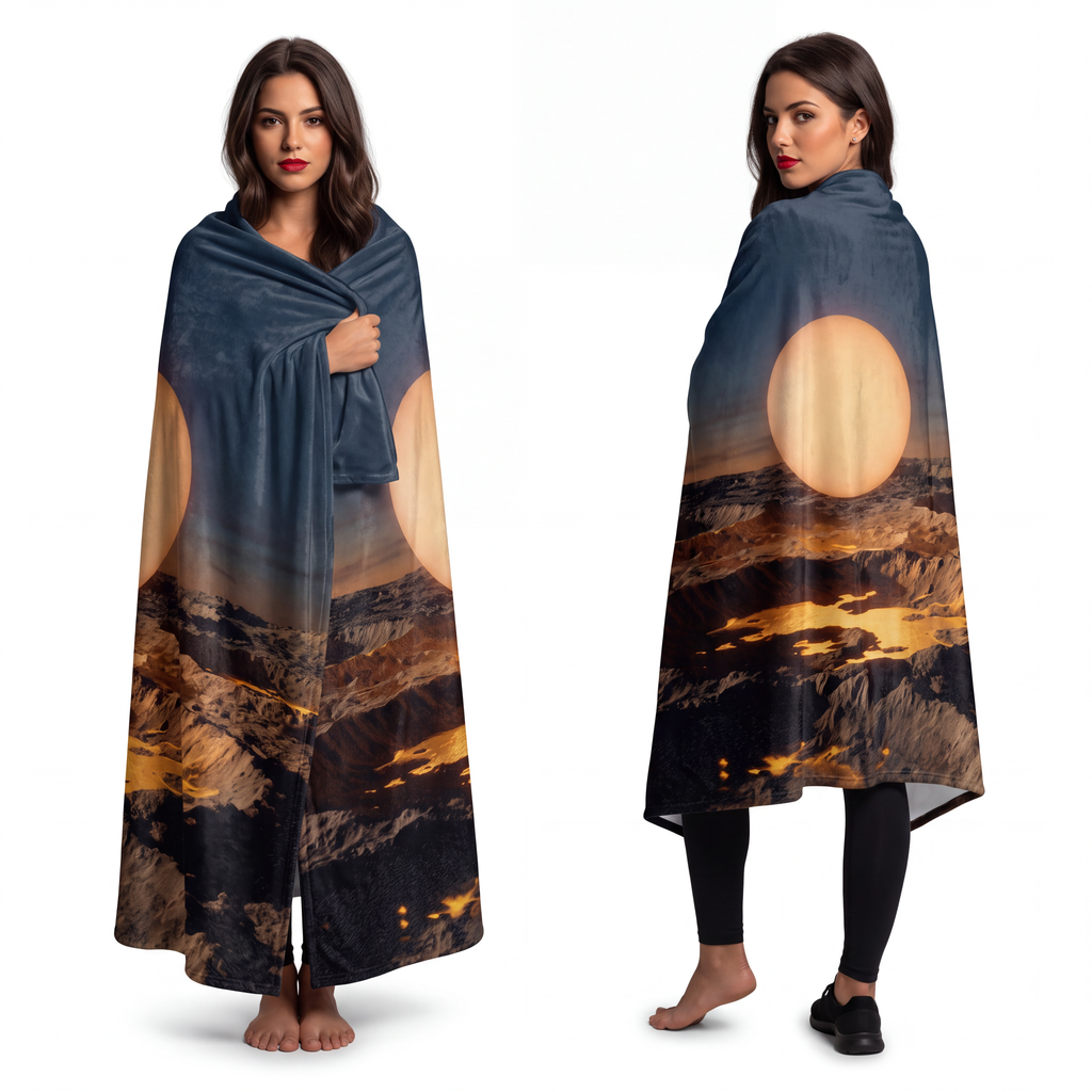 Velveteen Microfiber Blanket - Luminous Orbit Celestial... |...
