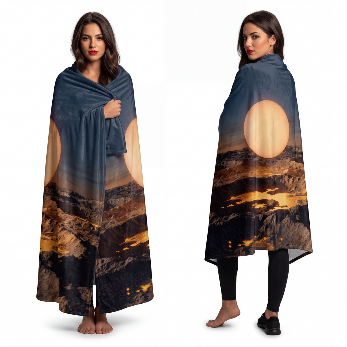 Velveteen Microfiber Blanket - Luminous Orbit Celestial... |...