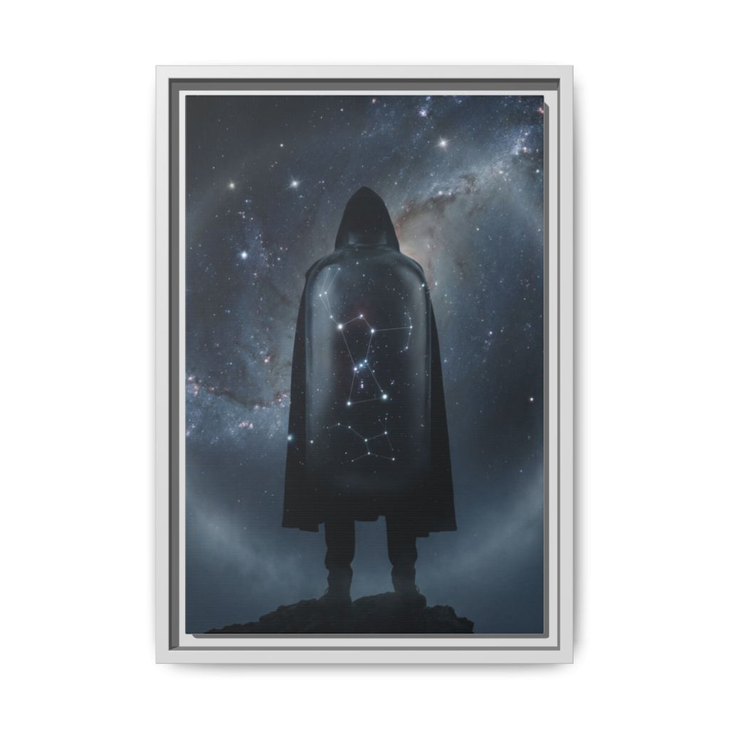 Framed Matte Canvas - Cosmic Sentinel — White / 1.25" (8×10, 9×12, 11×14, 12×16, 10×20, 12×18, 16×20, 16×24, 18×24, 12×36, 20×24, 16×32, 20×30, 24×30, 24×32, 16×48, 24×36, 24×48, 30×40, 20×60, 32×48, 30×60 & 40×60)