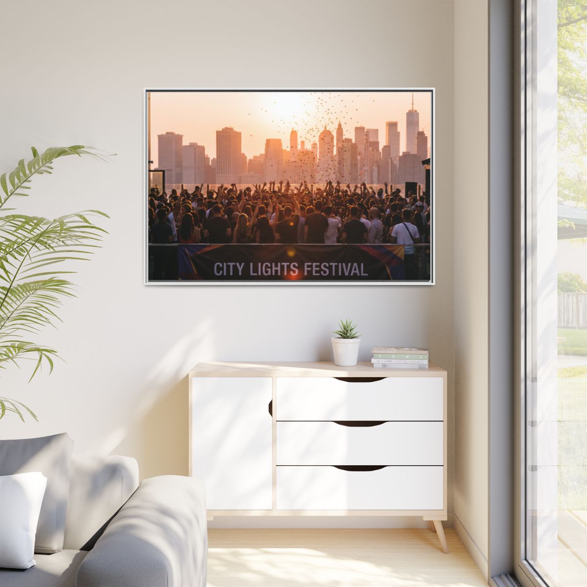 Framed Matte Canvas - City Lights Festival (10×8, 12×9... |...