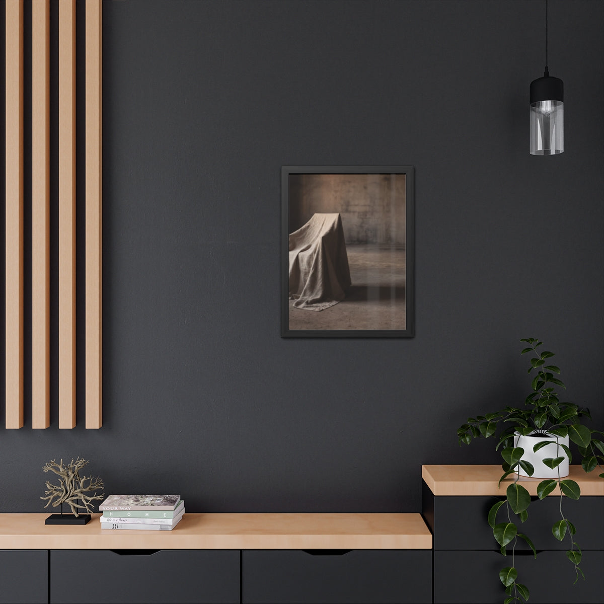 Framed Poster - Draped Minimalist Form — Portrait