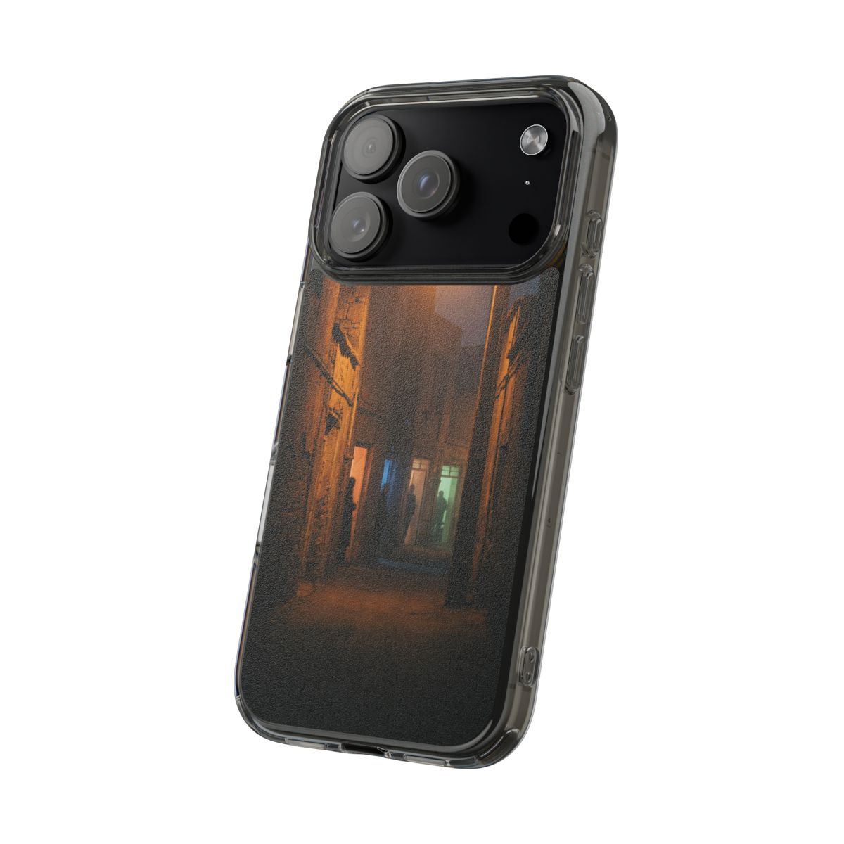 Clear Impact-Resistant Case - Night Alley iPhone Glow |...