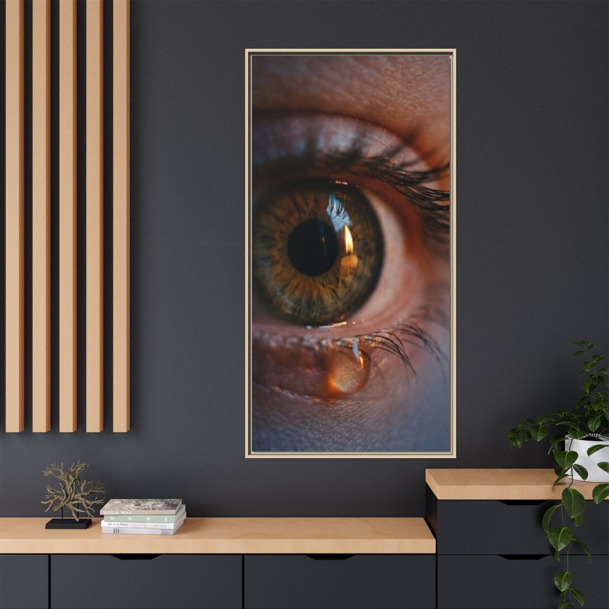 Matte Canvas, Framed - Amber Iris Reflection Fine Art Print...