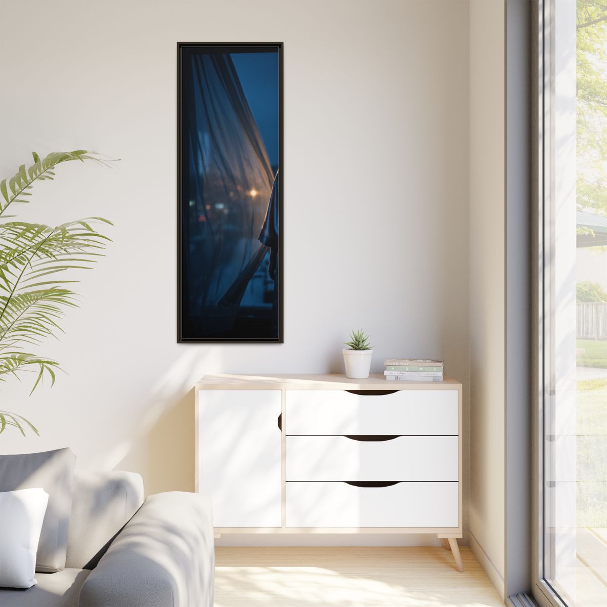 Matte Canvas, Framed - Nocturnal Solitude Silhouette —... |...