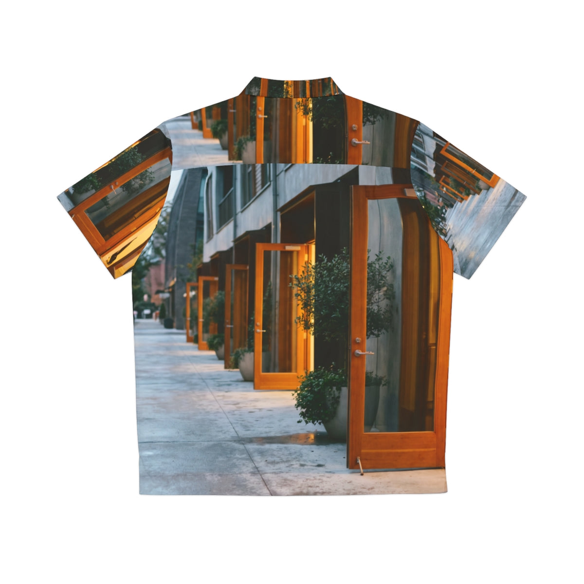 Men's Hawaiian Shirt - Twilight Courtyard | Echovira Gallery