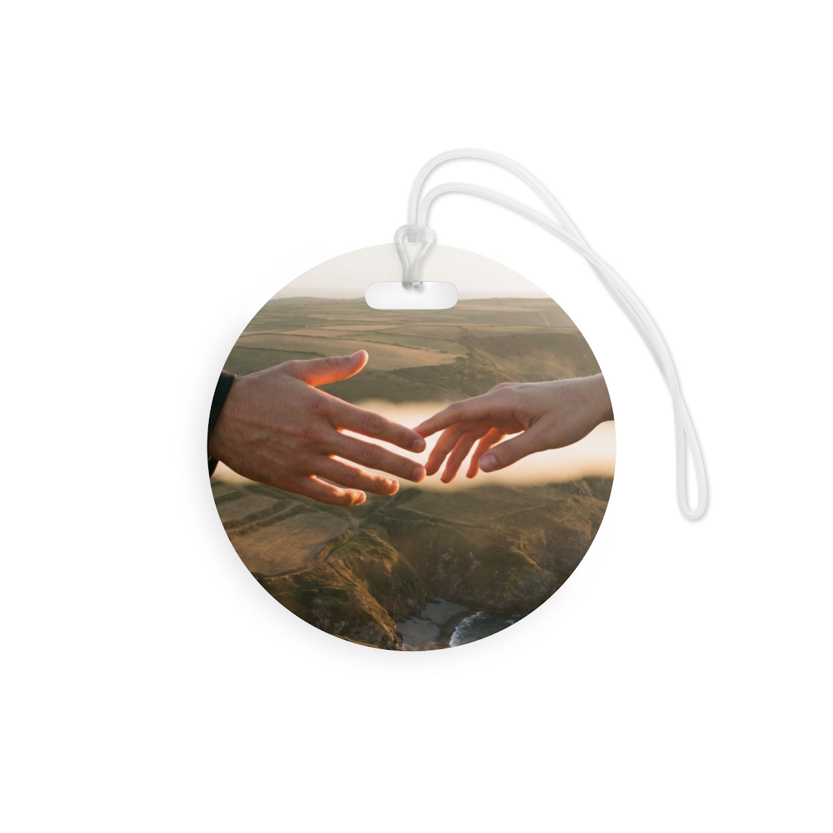 Luggage Tags - The Infinite Touch | Ethereal Coastal Art |...