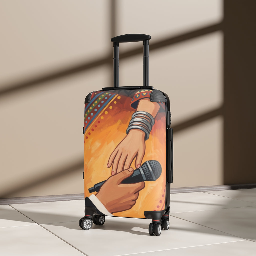 Suitcase - Boho Retro Singing Hand Painted Art | Echovira...