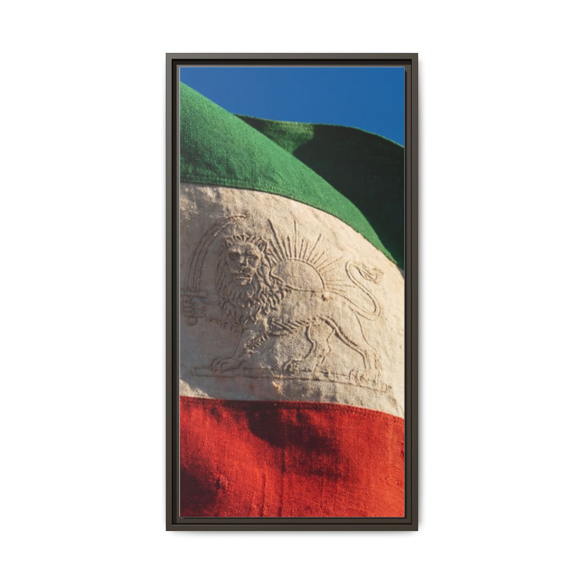 Framed Canvas Art - Distressed Flag — Espresso / 1.25"