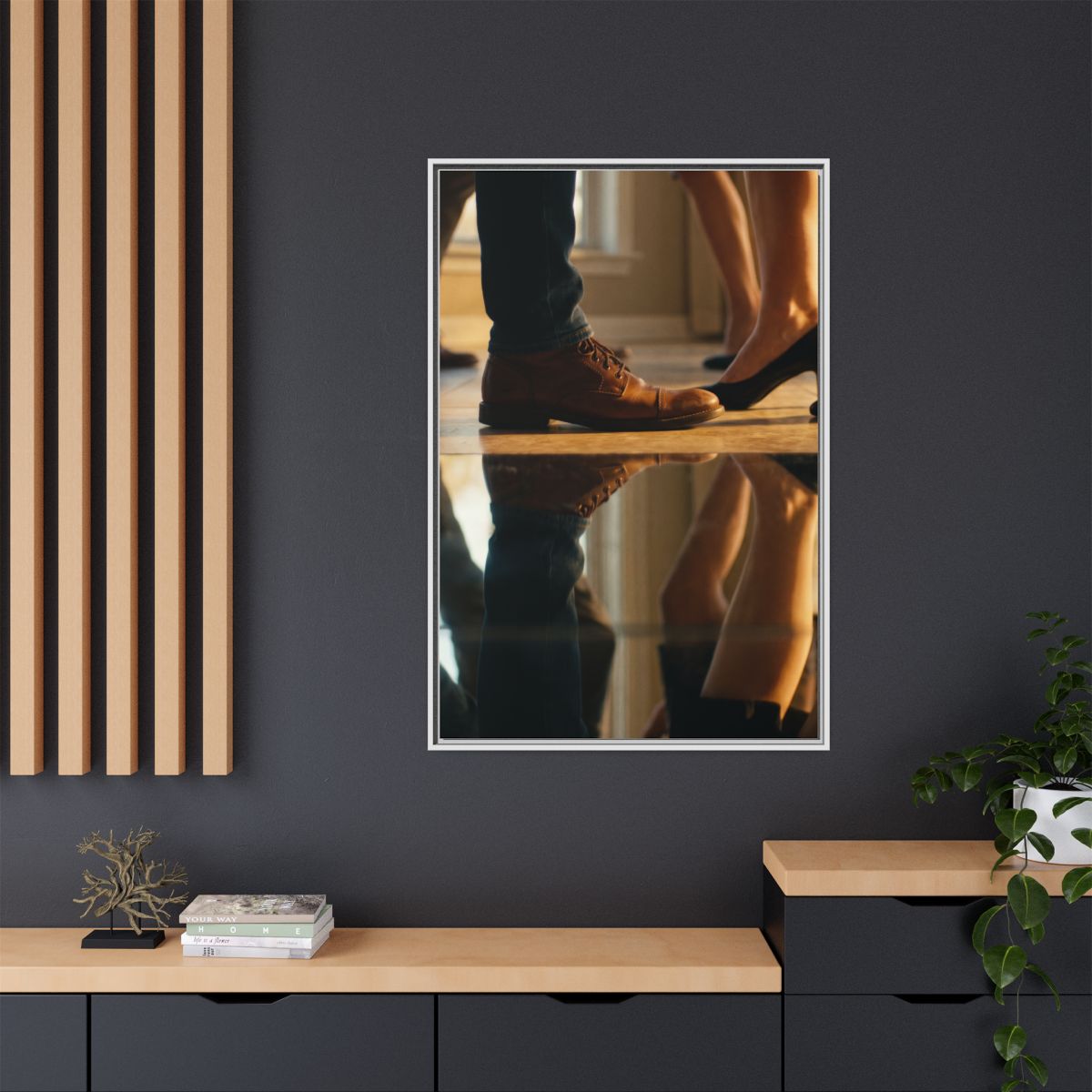 Matte Canvas, Framed - Golden Hour Reflections Cinematic Art...