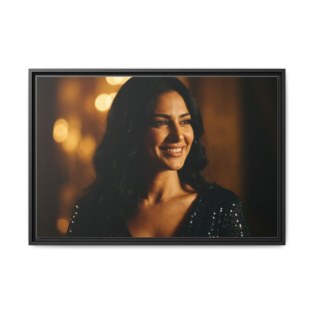 Framed Canvas Art - Golden Glamour — Black / 1.25"