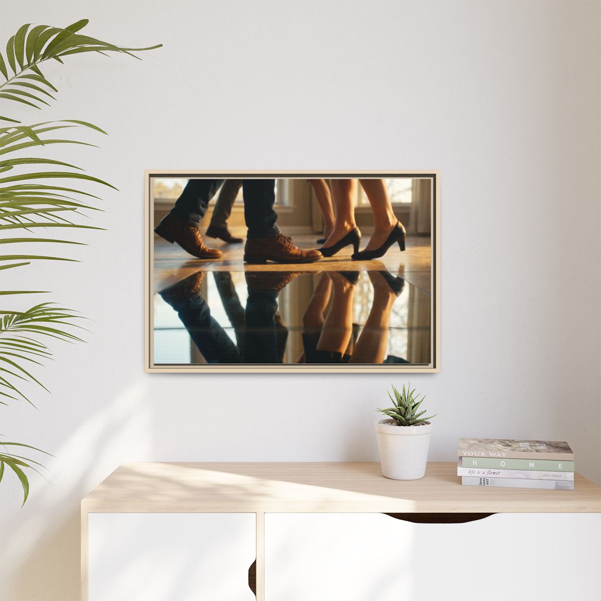 Matte Canvas, Framed - Golden Hour Reflections Cinematic Art...
