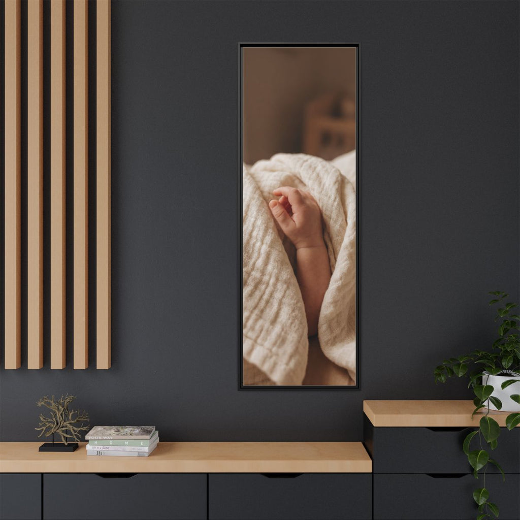 Framed Matte Canvas - Tender Newborn Hand (8×10, 9×12... |...