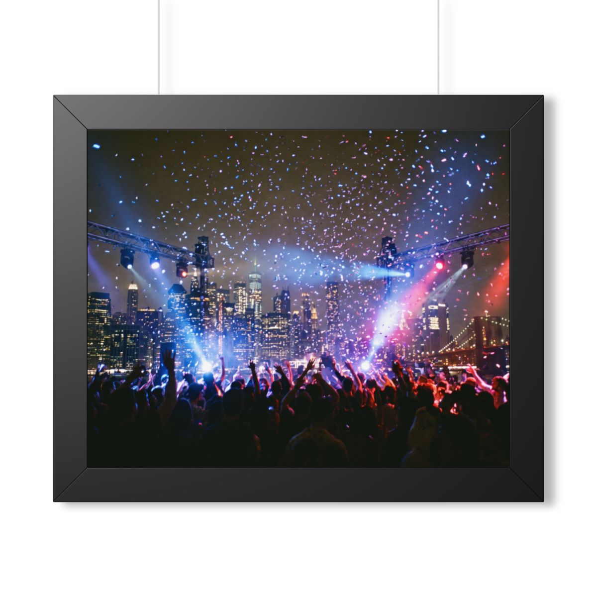 Framed Horizontal Poster - City Skyline Festival Euphoria......