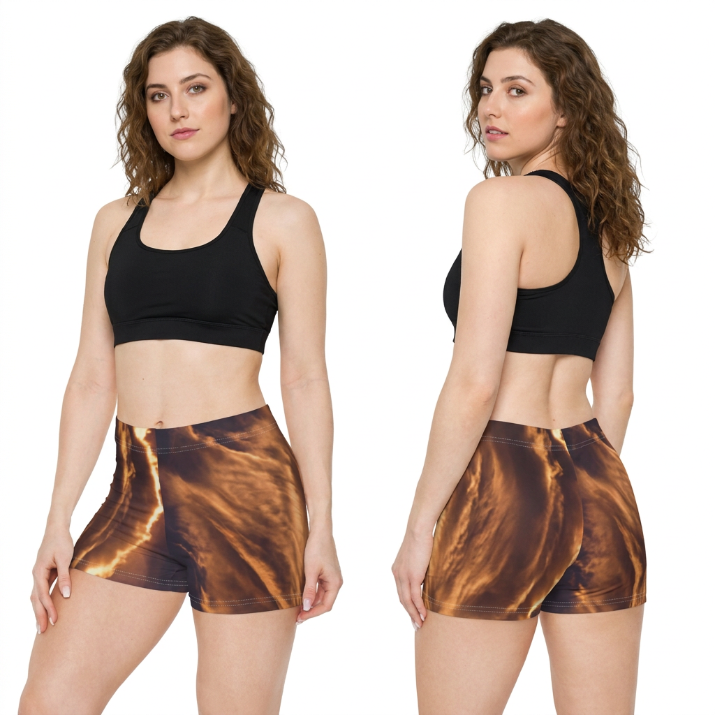 Women's Shorts with Golden Hour Cloud Art