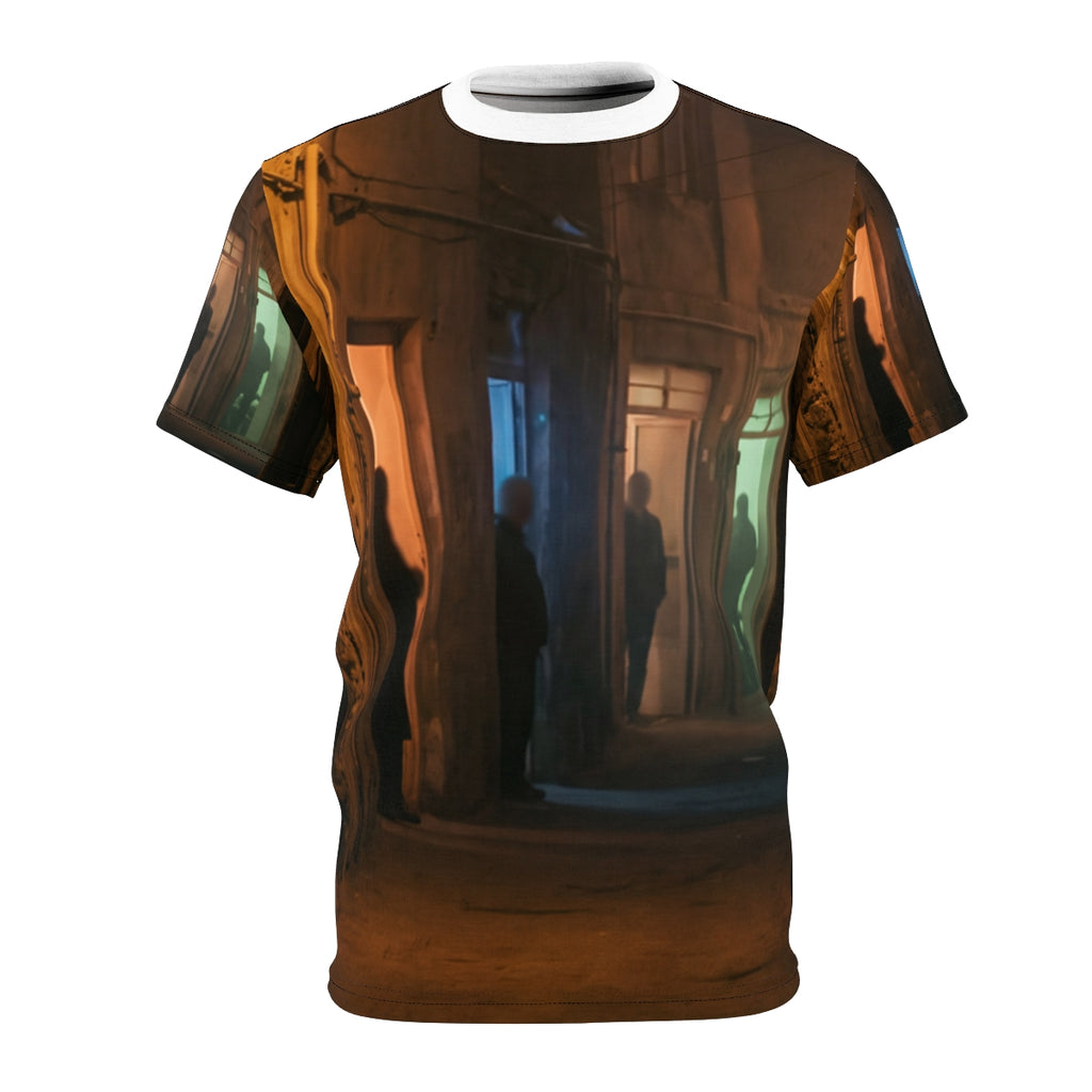 Men's Unisex Cut & Sew Tee - Nocturnal Alleyway Misty Street...
