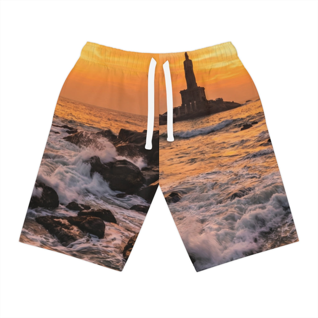 Athletic Long Shorts - Majestic Sunrise