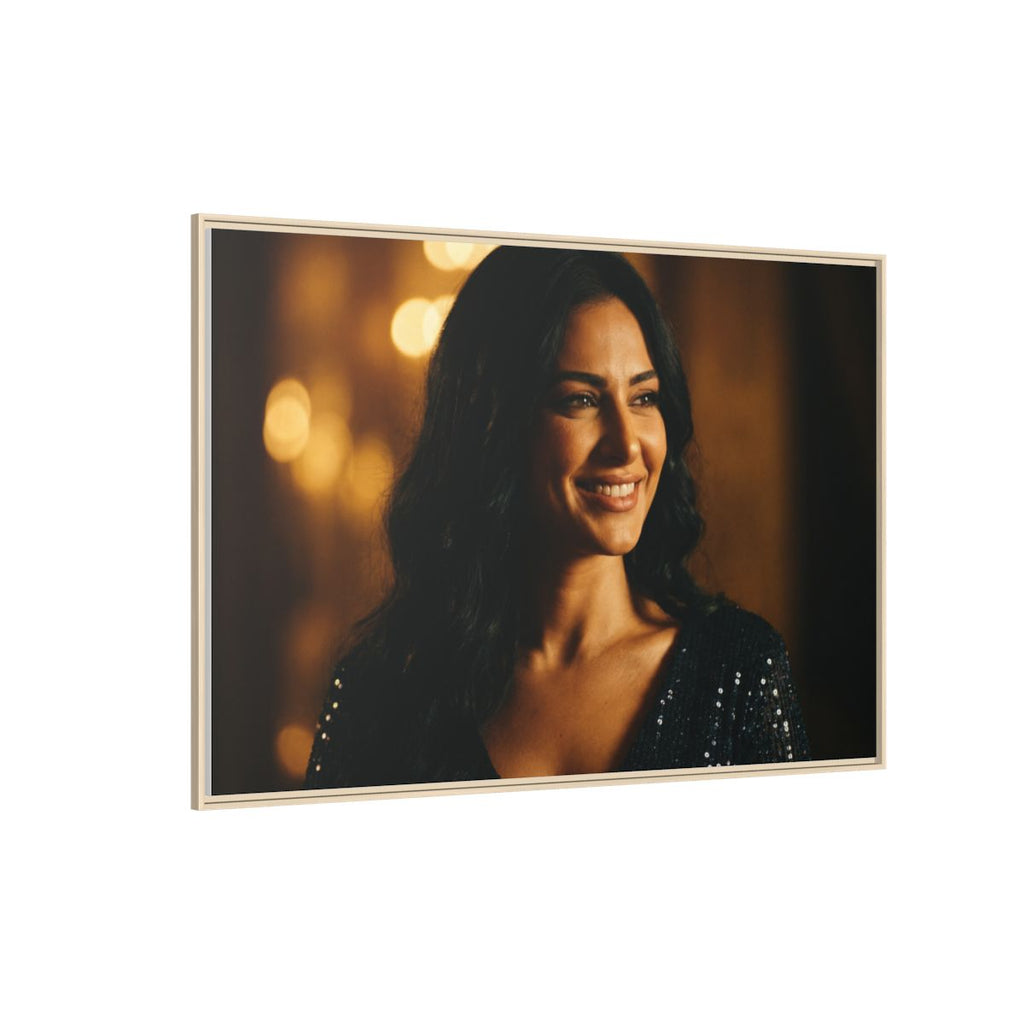 Framed Canvas Art - Golden Glamour — Natural / 1.25"