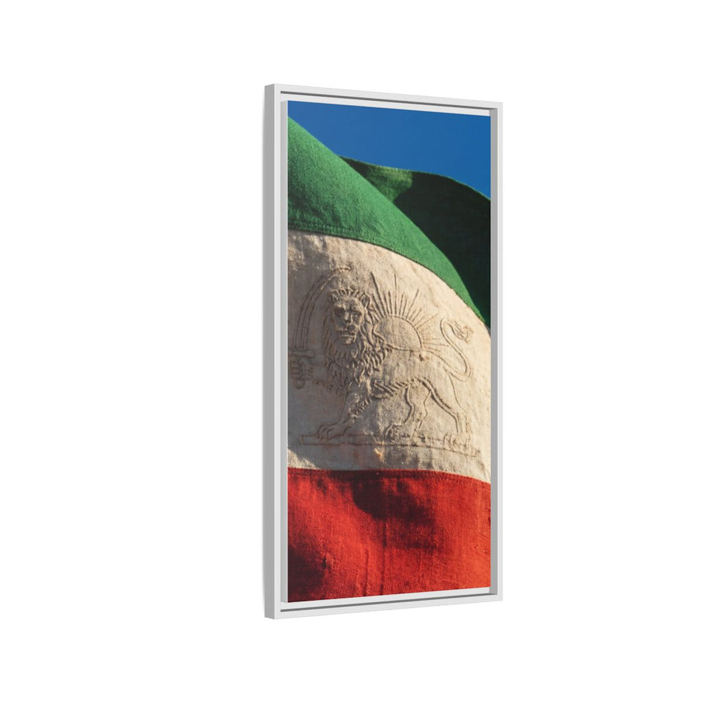 Framed Canvas Art - Distressed Flag — White / 1.25"