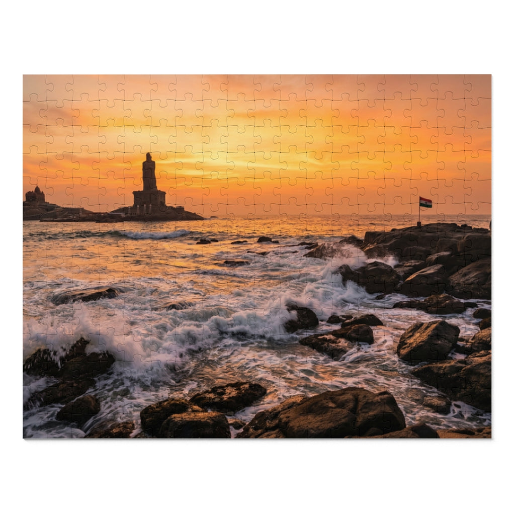Jigsaw Puzzle with Tin - Coastal Sunrise