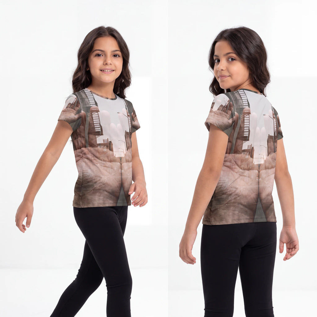Kids Sports Jersey with City Double Exposure Art