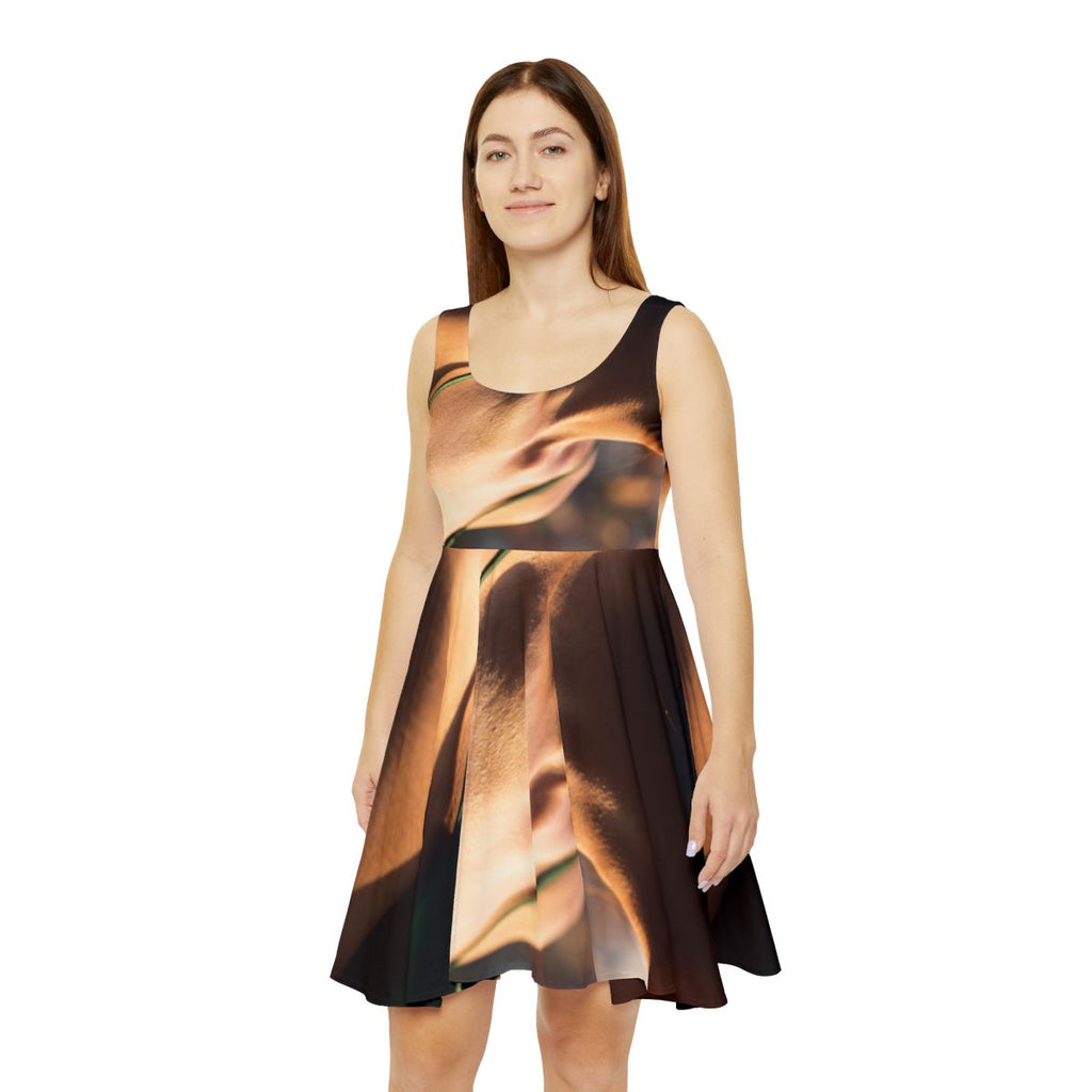 Women's Skater Dress - Golden Hour - Emerald Sunset Glow |...