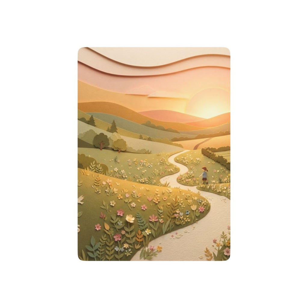 Poker Playing Cards - Meadow Life Papercut Sunset Art |...