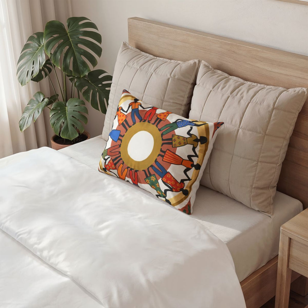 Cotton Pillow Sham - Unity Mandala Folk Art | Echovira...