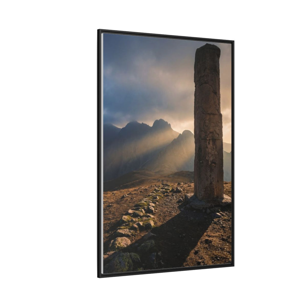 Matte Canvas, Framed - Mystic Monolith Ancient Persian Mountain Art — Black / 1.25" (8×10, 9×12, 11×14, 12×16, 10×20, 12×18, 16×20, 16×24, 18×24, 12×36, 20×24, 16×32, 20×30, 24×30, 24×32, 16×48, 24×36, 24×48, 30×40, 20×60, 32×48, 30×60 & 40×60)