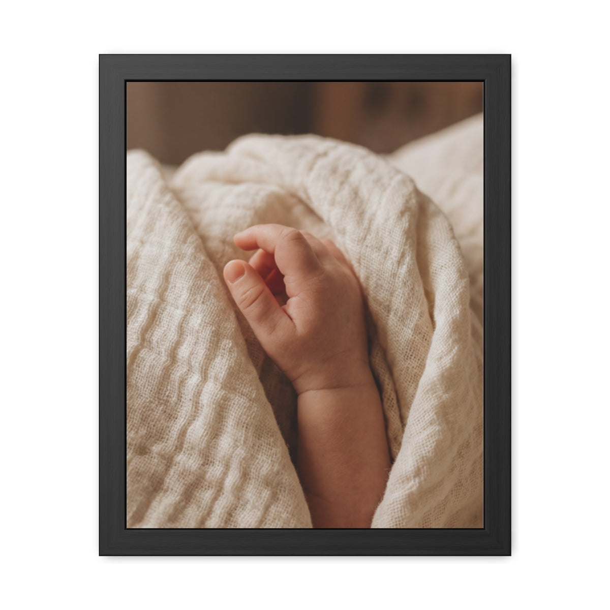 Framed Poster - Tender Newborn Hand (8×12, 9×11, 11×14... |...
