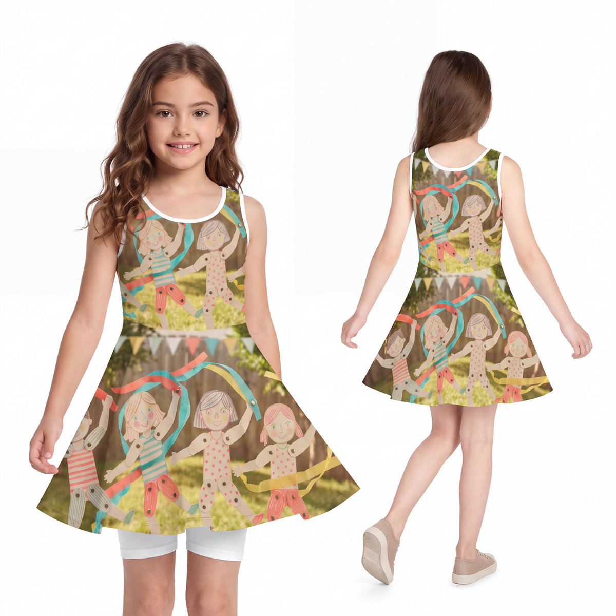 Girls' Sleeveless Sundress - Paper Garden Dancers... |...