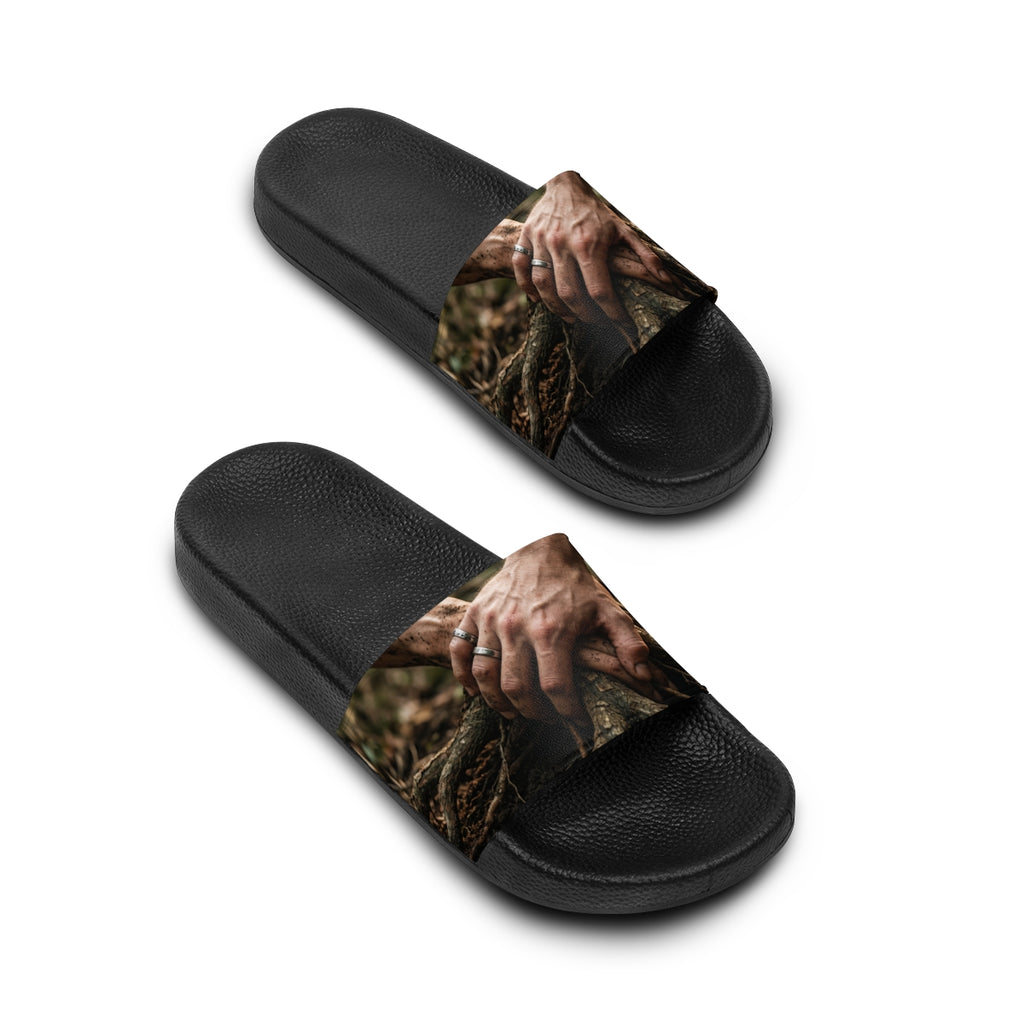 Women's Slide Sandals with Forest Earth Art