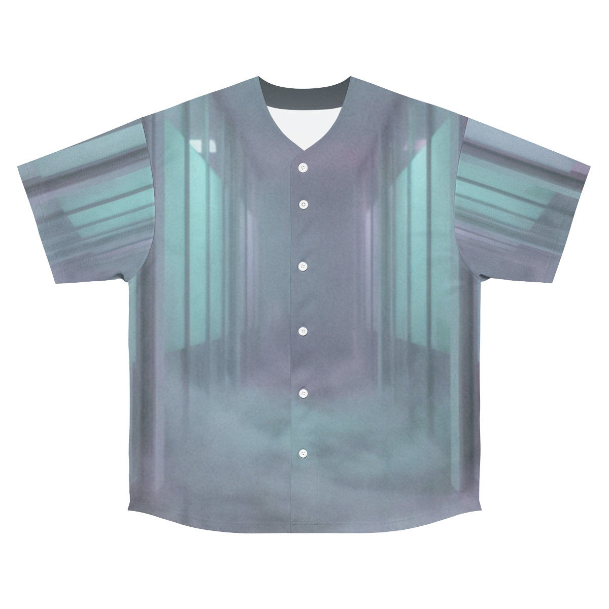 Men's Baseball Jersey - Liminal Corridor Fog Art Print |...