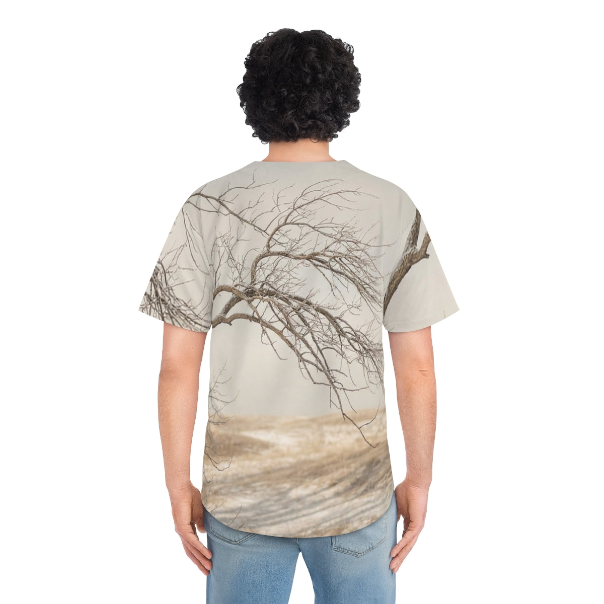 Men's Baseball Jersey - Winter Branch Solitude Landscape |...