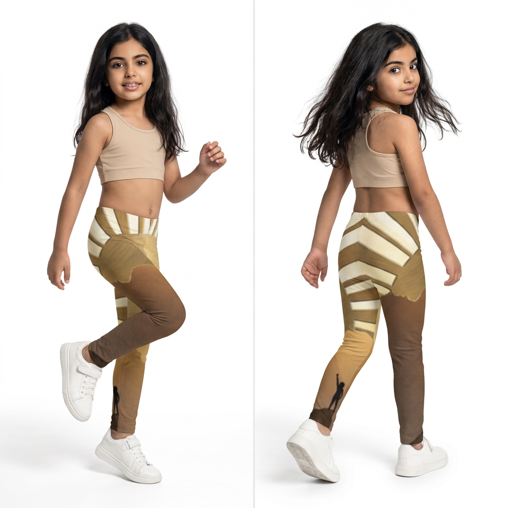 Kids Leggings with Mountain Summit Art
