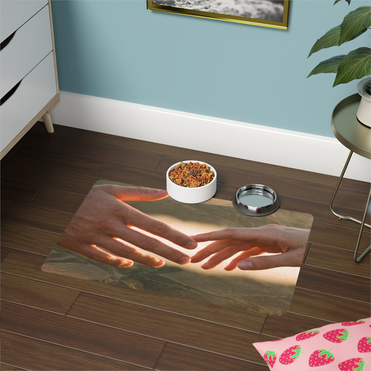 Pet Food Mat - The Infinite Touch | Ethereal Coastal Art |...