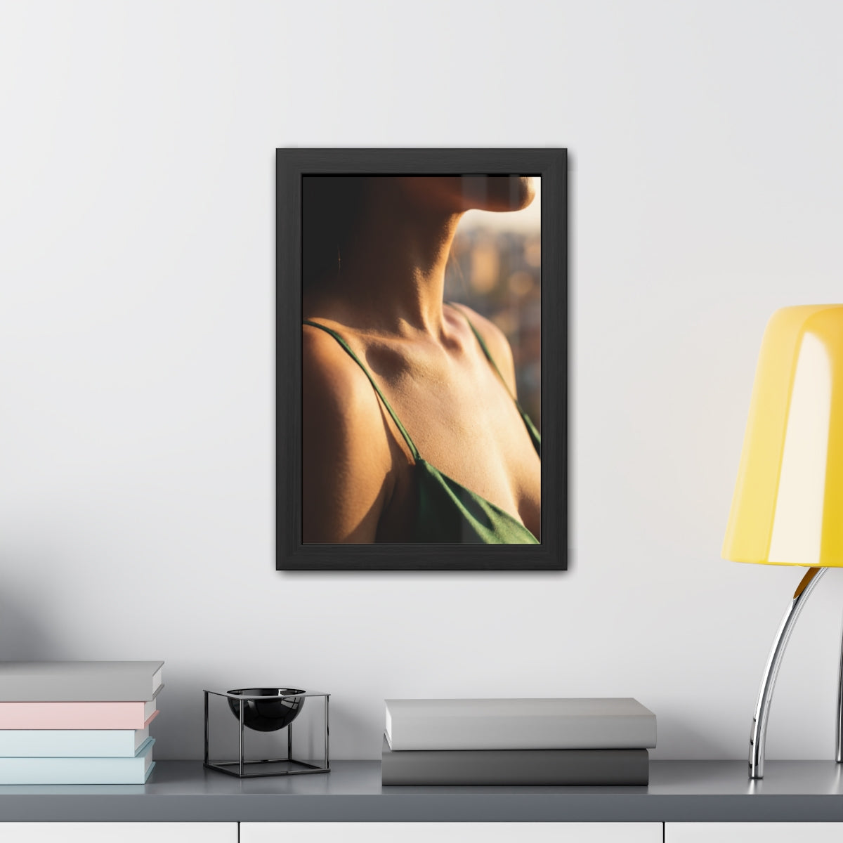 Golden Hour Framed Poster - Elegant Sunkissed Art — Portrait...