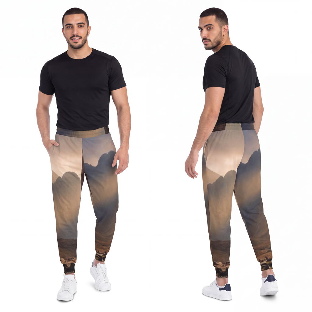 Men's Athletic Joggers - Ancient Stone Column Mountain... |...