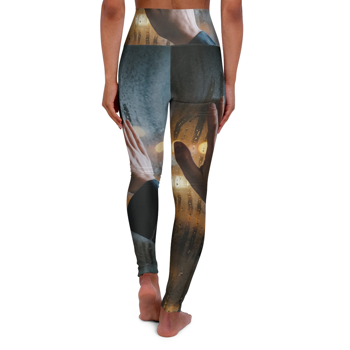 High Waisted Yoga Leggings - Rainy City | Echovira Gallery