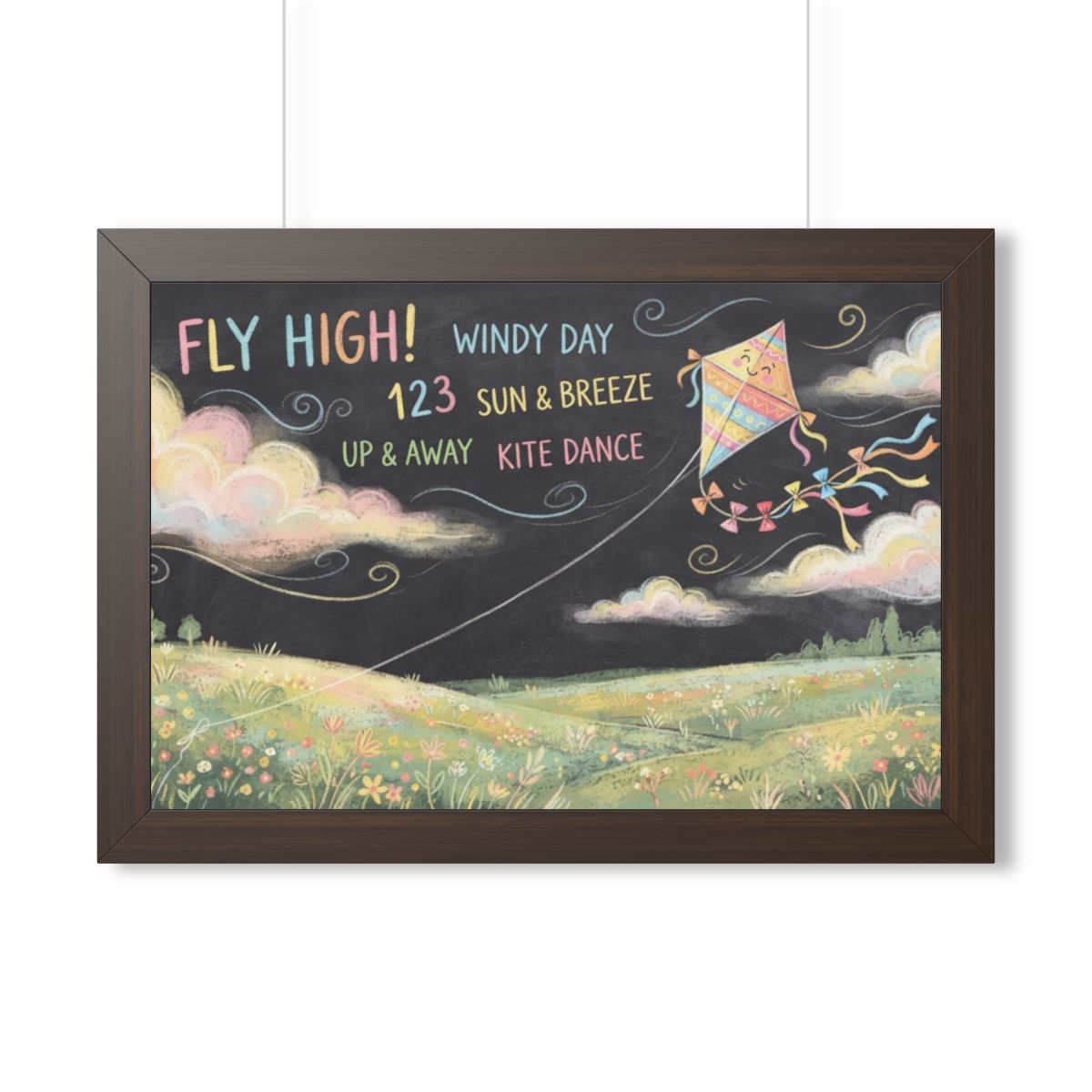 Framed Horizontal Poster - Breeze Meadow — Walnut (14×11......