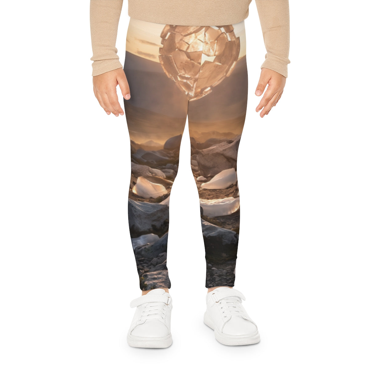 Kids Leggings with Surreal Floating Ice Sphere