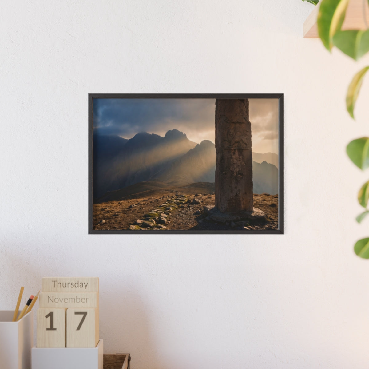 Wooden Framed Poster - Mystic Peak