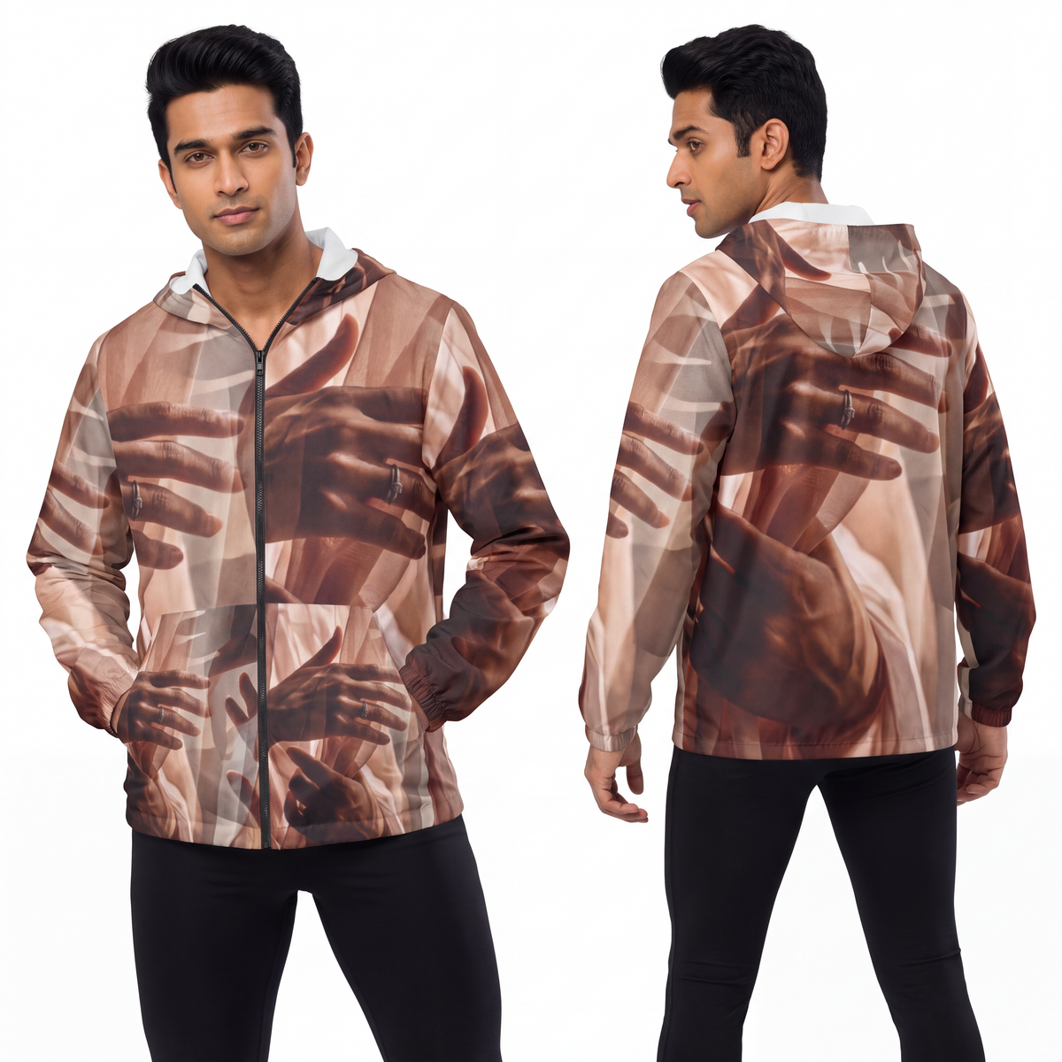 Men's Windbreaker Jacket - Veiled Touch | Echovira Gallery