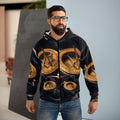 Men's Zip Hoodie Vintage Brass Sundial Art
