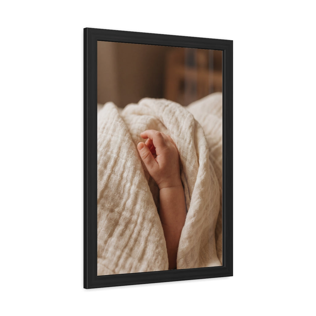 Framed Poster - Tender Newborn Hand (8×12, 9×11, 11×14... |...
