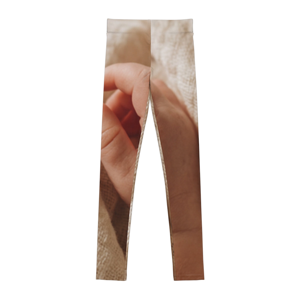 Youth Leggings - Tender Newborn Hand in Soft Muslin Blanket...