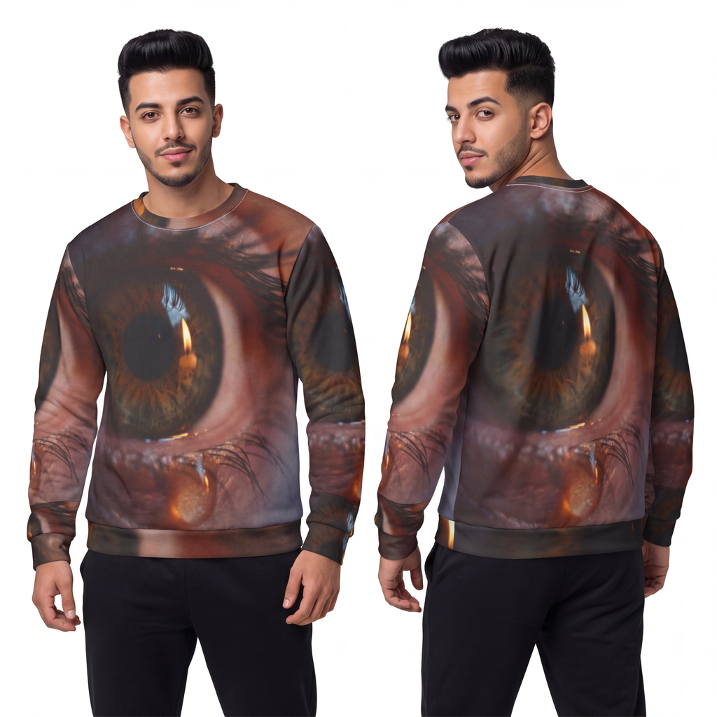 Men's Unisex Sweatshirt - Amber Iris Reflection Fine Art......